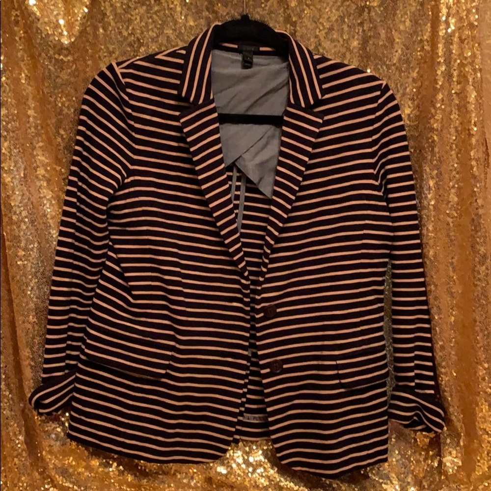 J Crew Maritime Striped Cotton Blazer